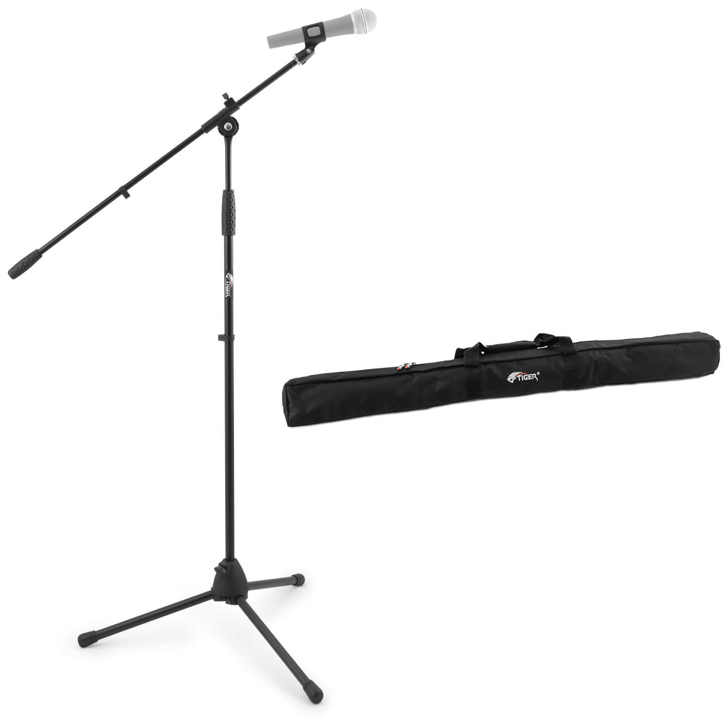 Tiger Music Boom Microphone Stand With Tripod Base And Bag - Neutral