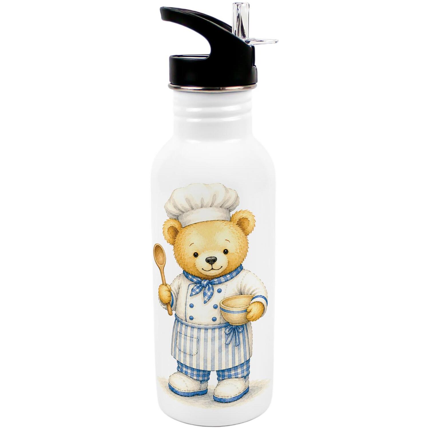 Purely Home Chef Teddy Bear Kids Metal Canteen Water Bottle - Multi