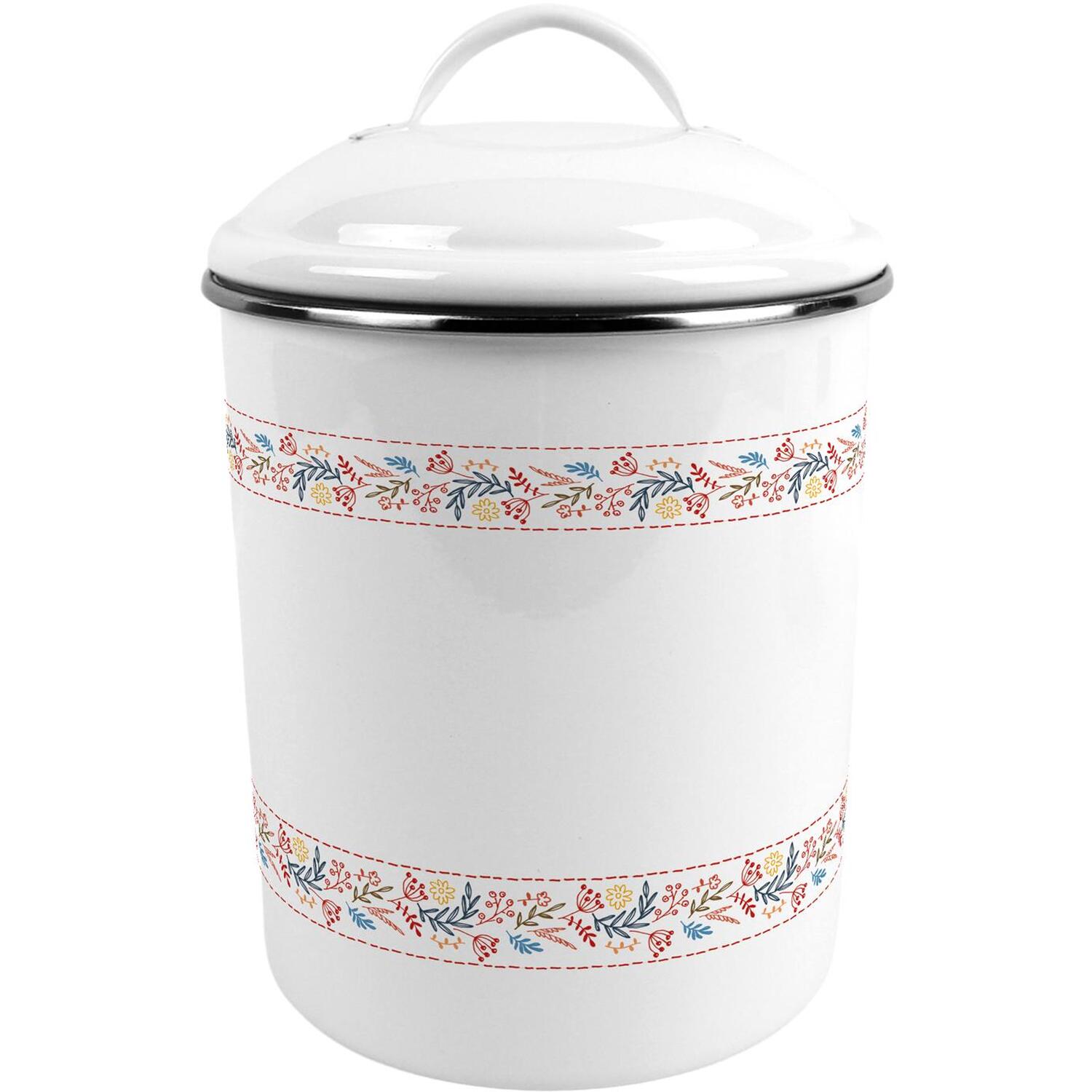 Floral Embroidery Large Metal Canister - Kitchen/Home Storage Gifts - Image 2