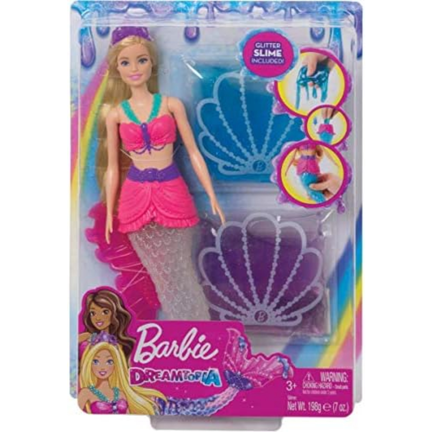 Barbie Dreamtopia Slime Mermaid Doll with 2 Slime Packets