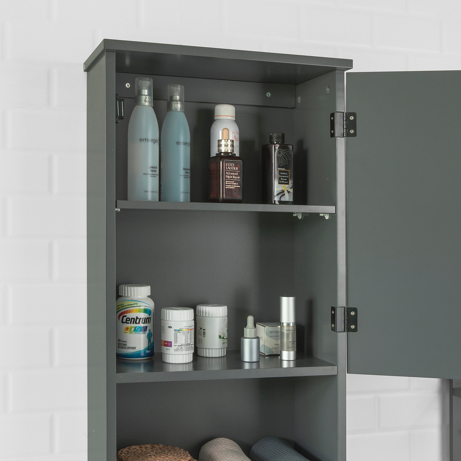 Sobuy Wall Mounted Bathroom Storage Cabinet - Grey