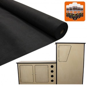 11sqm Black Van Lining and Glue with Camper Kitchen