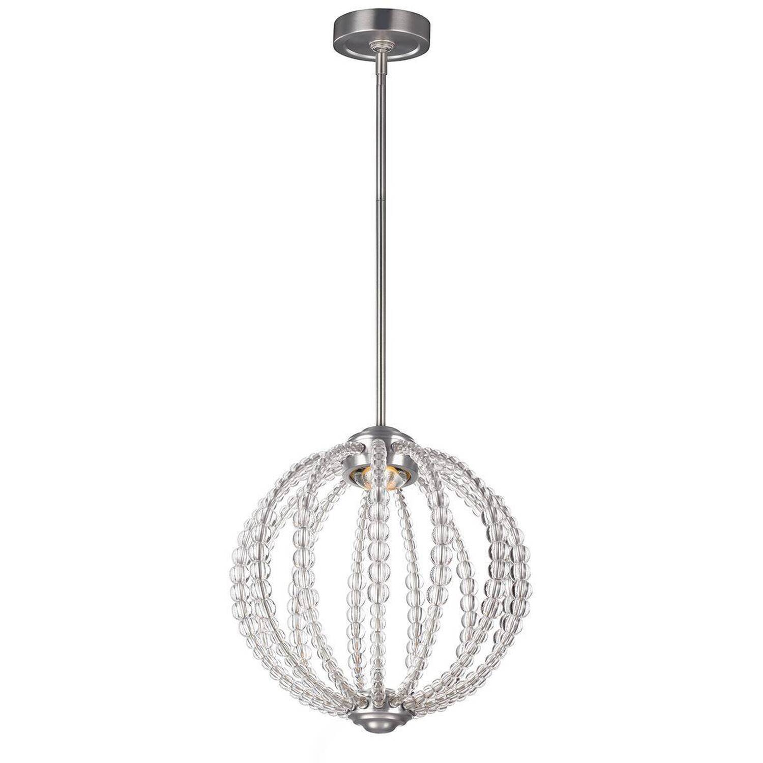 Oberlin LED 1 Light Small Spherical Ceiling Pendant Satin Nickel - Satin Nickel