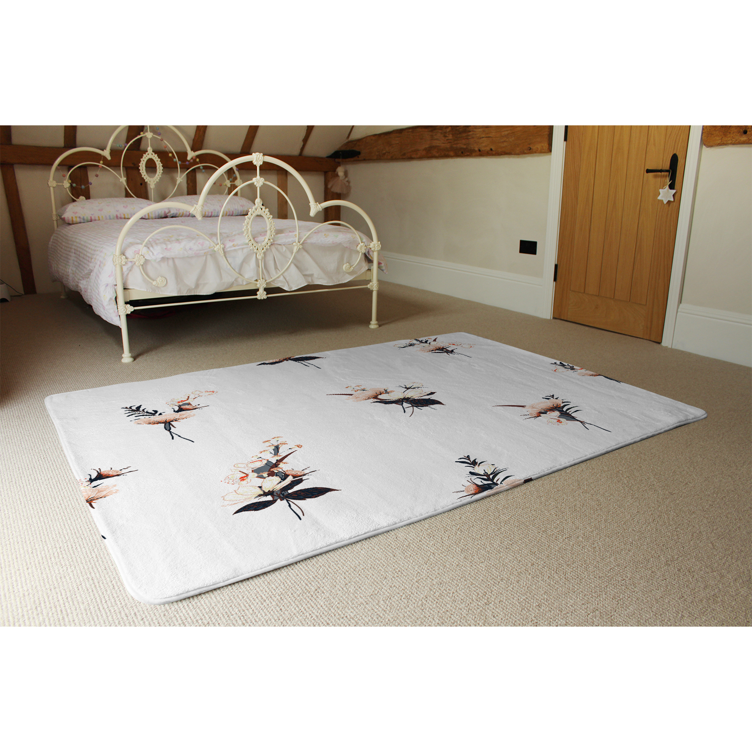 Flower Bunches Designer Rug - White / 230cm thumbnail