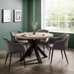 Set Of 2 Hobart Scalloped Dining Chairs - Grey