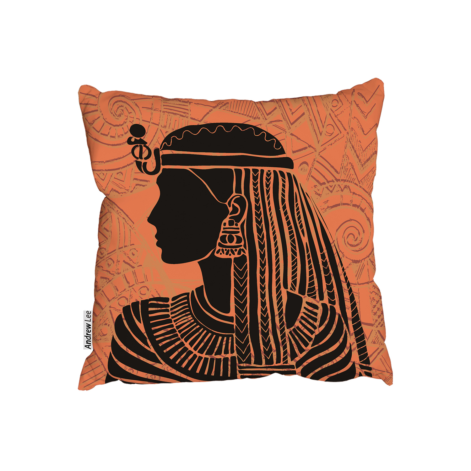 Egyptian Woman Orange Cushion - Orange / 60cm