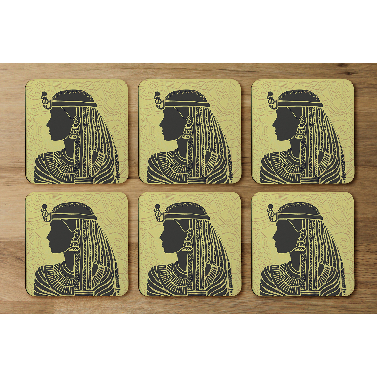 Egyptian Women On Yellow Coaster - Yellow