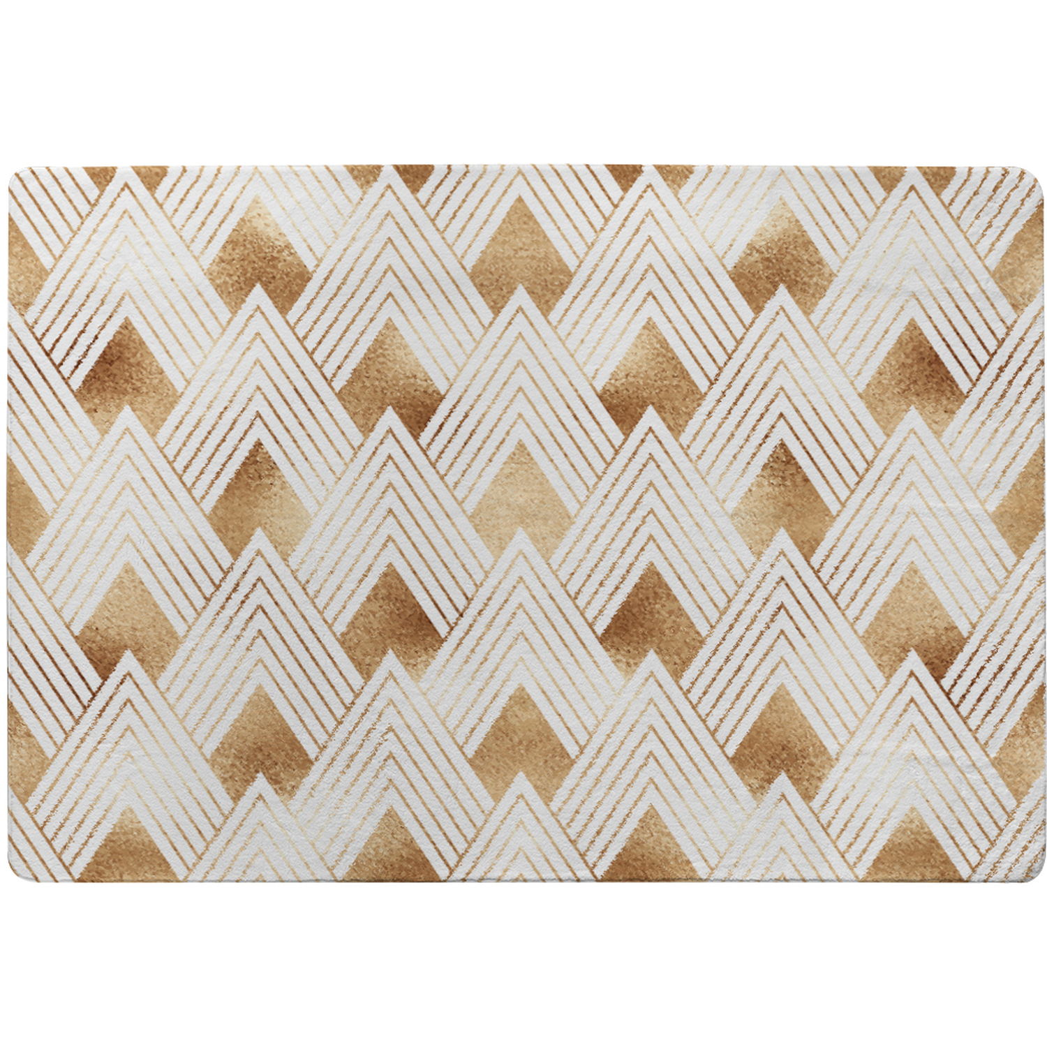 Golden Geometric Shapes Rug - Gold / 150cm