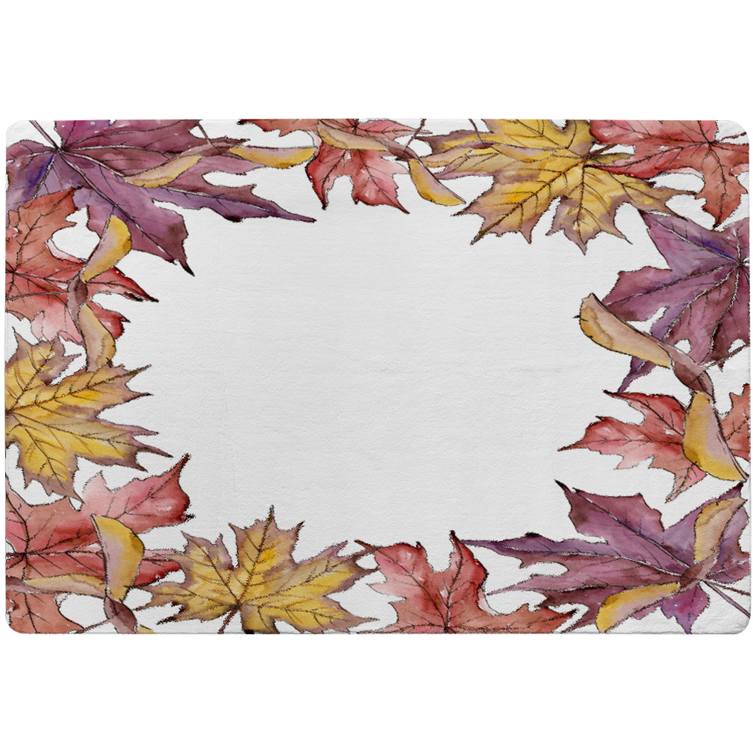 Gold Purple Leaves Rug