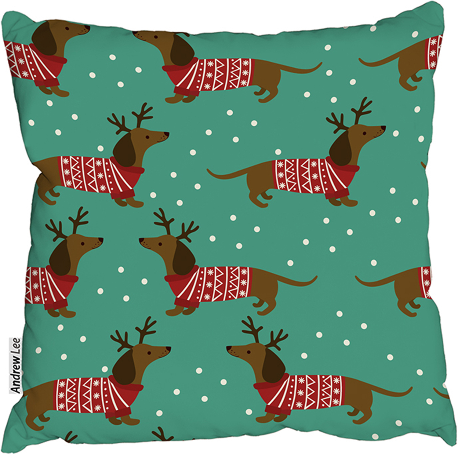 Dutchshunds In Christmas Outdoor Comfy Cushion - Green / 60cm