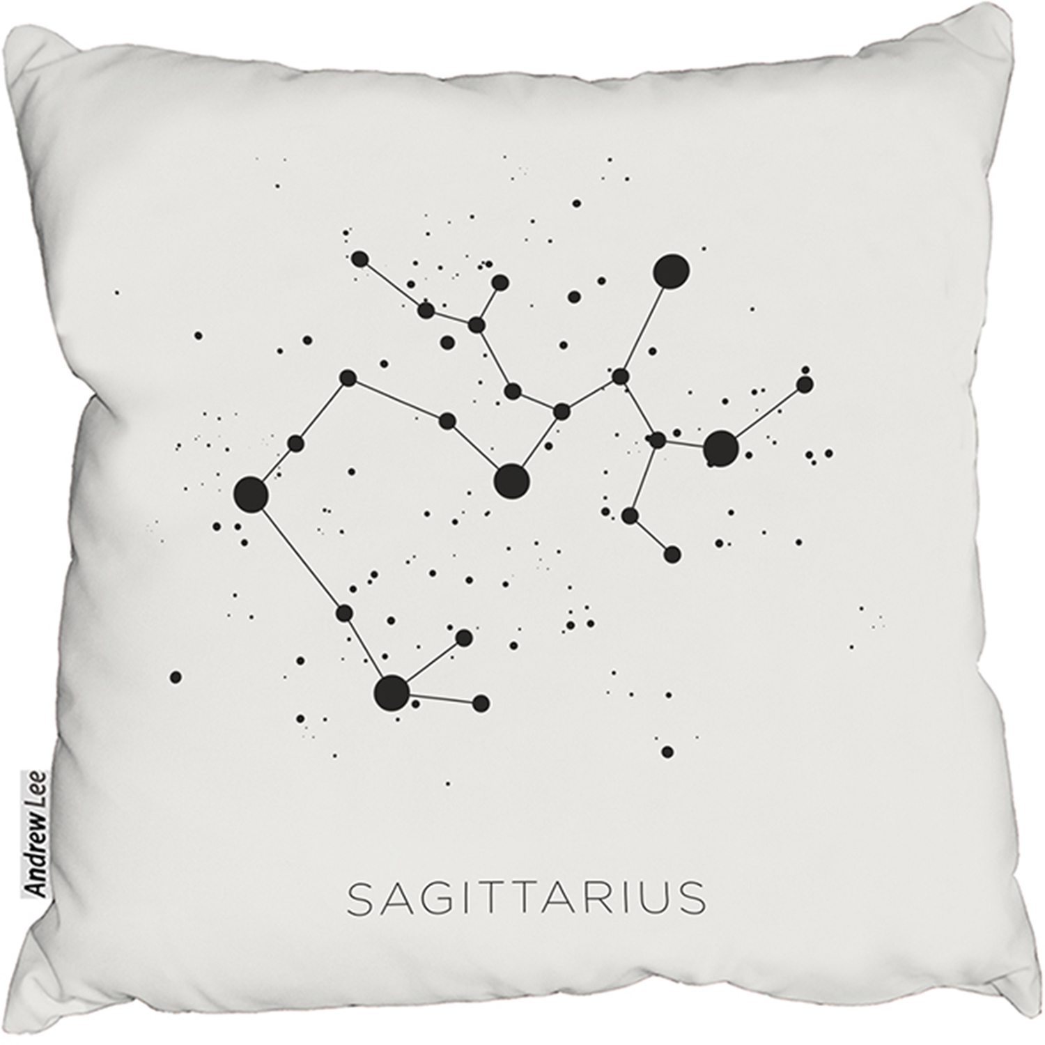 Star Constellation Zodiac Sagittarius Outdoor Comfy Cushion - White / 60cm