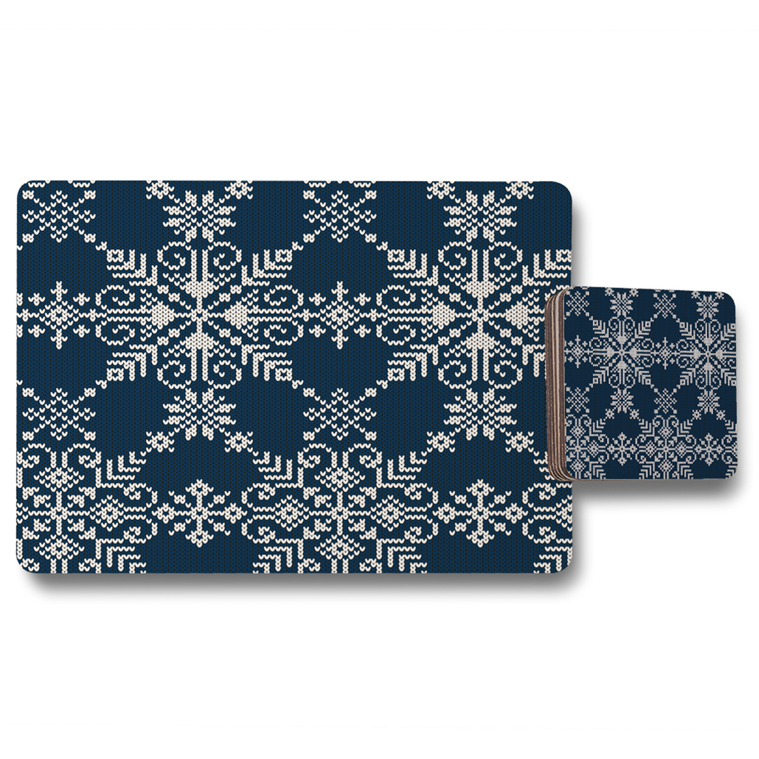 Image of Knitted Pattern Of White Snowflakes Dining&hellip;
