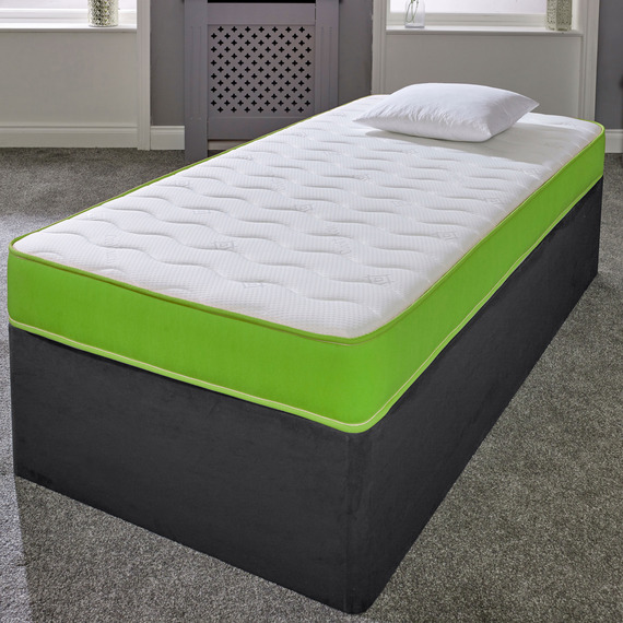 Cooltouch Essentials Wave 18cm Green Quilted Hybrid Spring Mattress