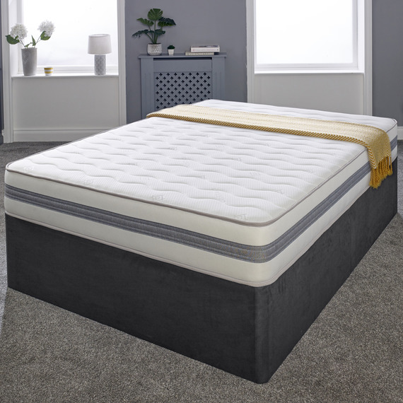 The Cooltouch Core G3D 22cm Deep GreyWhite Border Foam Free Spring Mattress