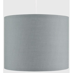CGC LUPO Luxury Grey Cotton And Silver Inner Round Pendant Drum Lamp Shade