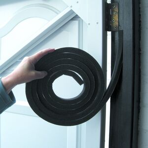 Black Rubber Foam Jumbo Draught Excluder Self Adhesive Weatherstrip 3.05m