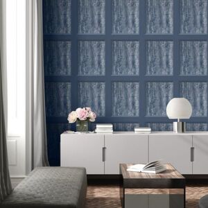 Muriva Eterna Marble Panel Blue Wallpaper 186504 - Wooden Panel Granite Stone