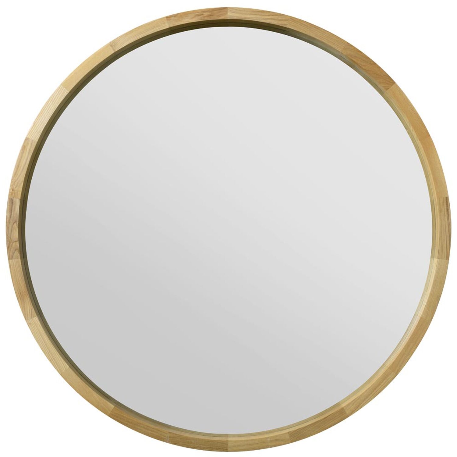 Naturalis Solid Oak Round Circular Framed Mirror 100cm - Brown