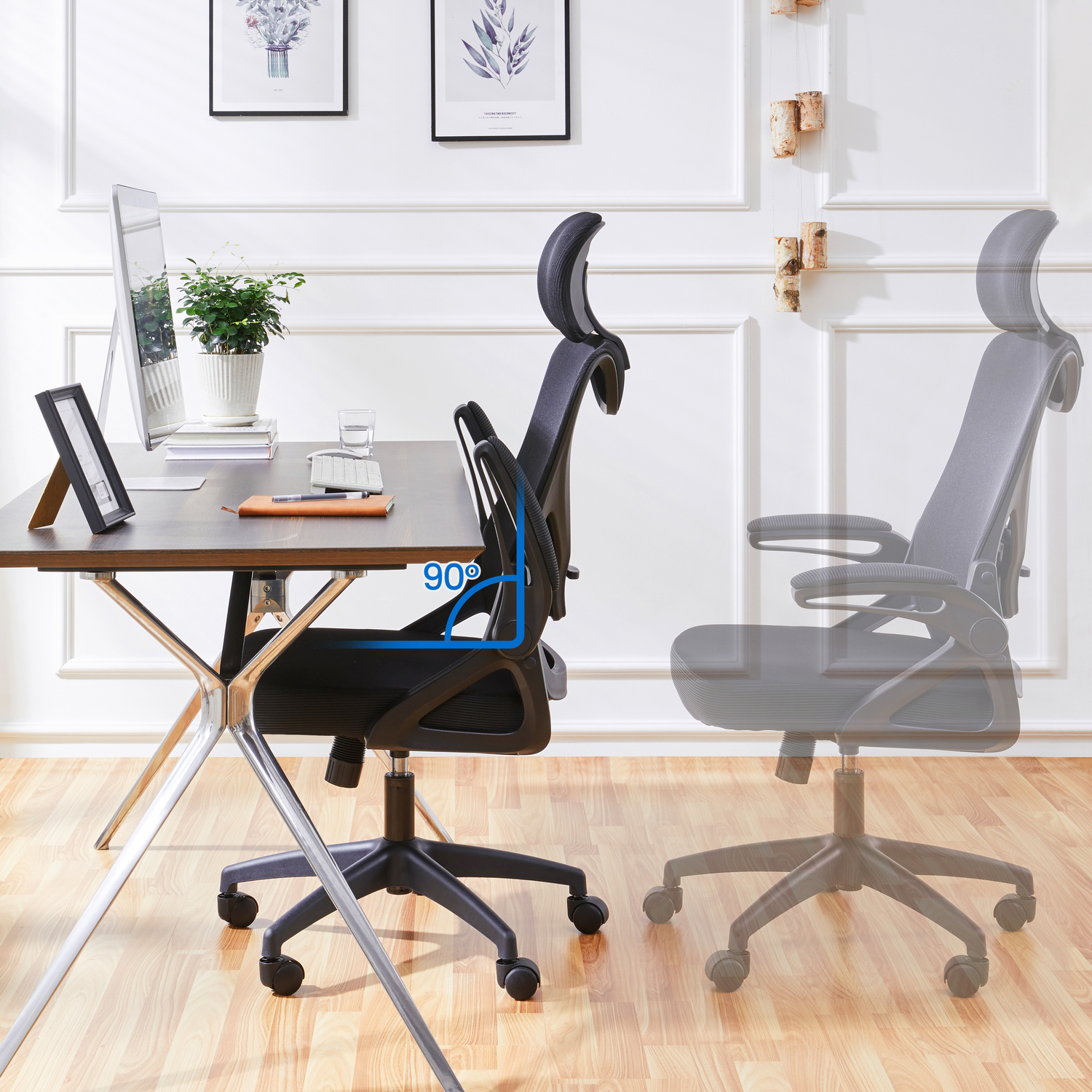 Yaheetech Ergonomic High Back Office Chair - Black 11 4kg