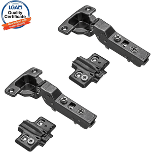 Black plated Half Overlay Mounting Clip Cruciform Plates for Cabinet Hinge