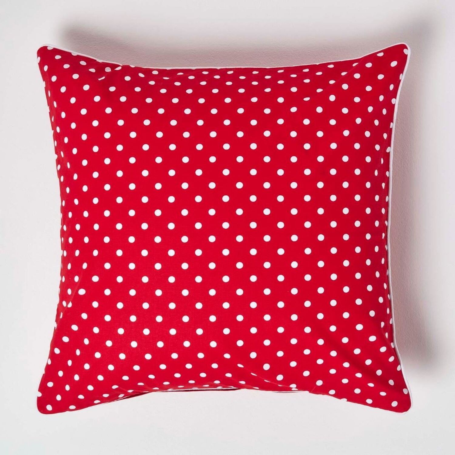 Cotton Polka Dots Cushion Cover - Red / 60cm