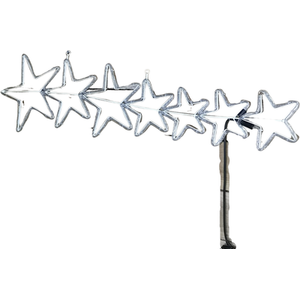 LED Rope Light 7 Star Silhouette Christmas Decoration - Cool White and Blue