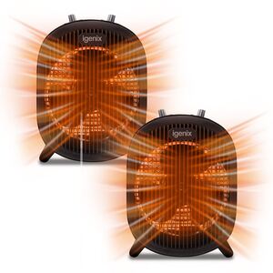 2000W Upright Fan Heater Black  Pack of Two