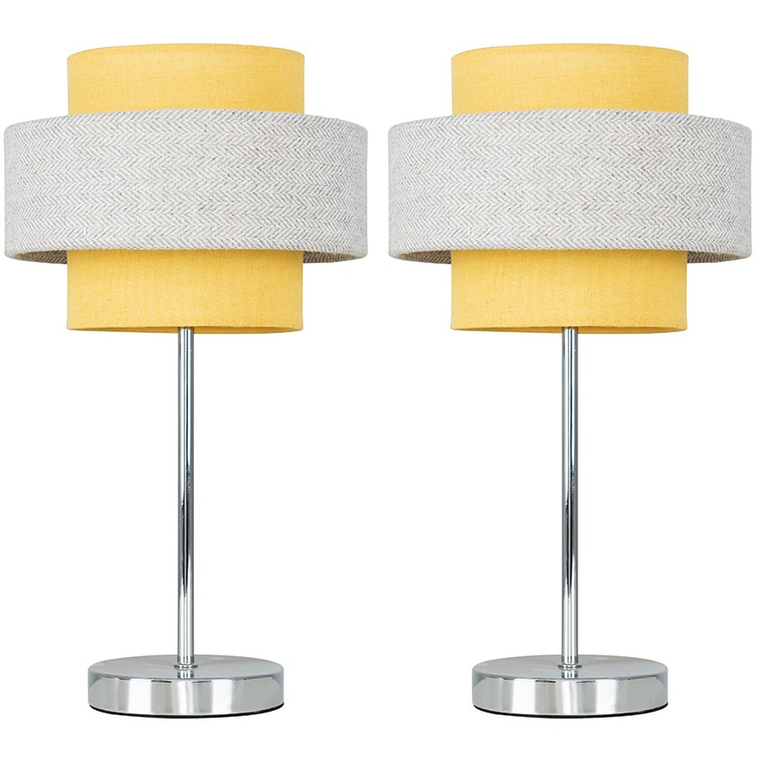 Weaver Touch Table Lamps - Set of 2 - Mustard