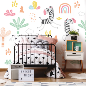 Dancing Zebras Wall Mural
