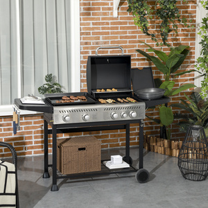 Outsunny 2-in-1 Gas BBQ and Plancha Grill