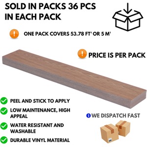 Light Brown Self-Adhesive Floor Planks Pack of 36 Vinyl Flooring  shot 5718317