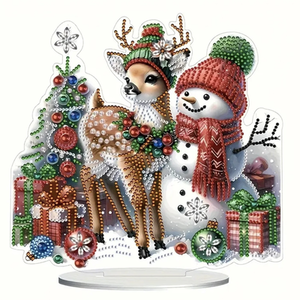 Snowman and Reindeer Diamond Art Kit