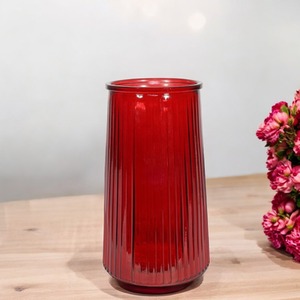 Ribbed Graduated Glass Vase