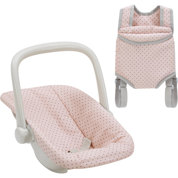 Polka Dot Princess Baby Doll Carrier and Car Seat Set