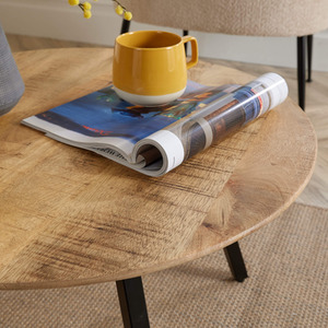 Natural Home Source Caribou Mango Wood Round Coffee Table  shot 6078265
