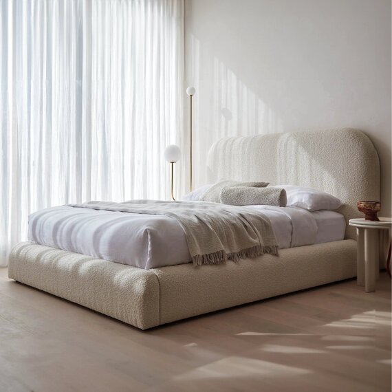 Quincy Boucle Upholstered Bed Frame - Boucle Fabric