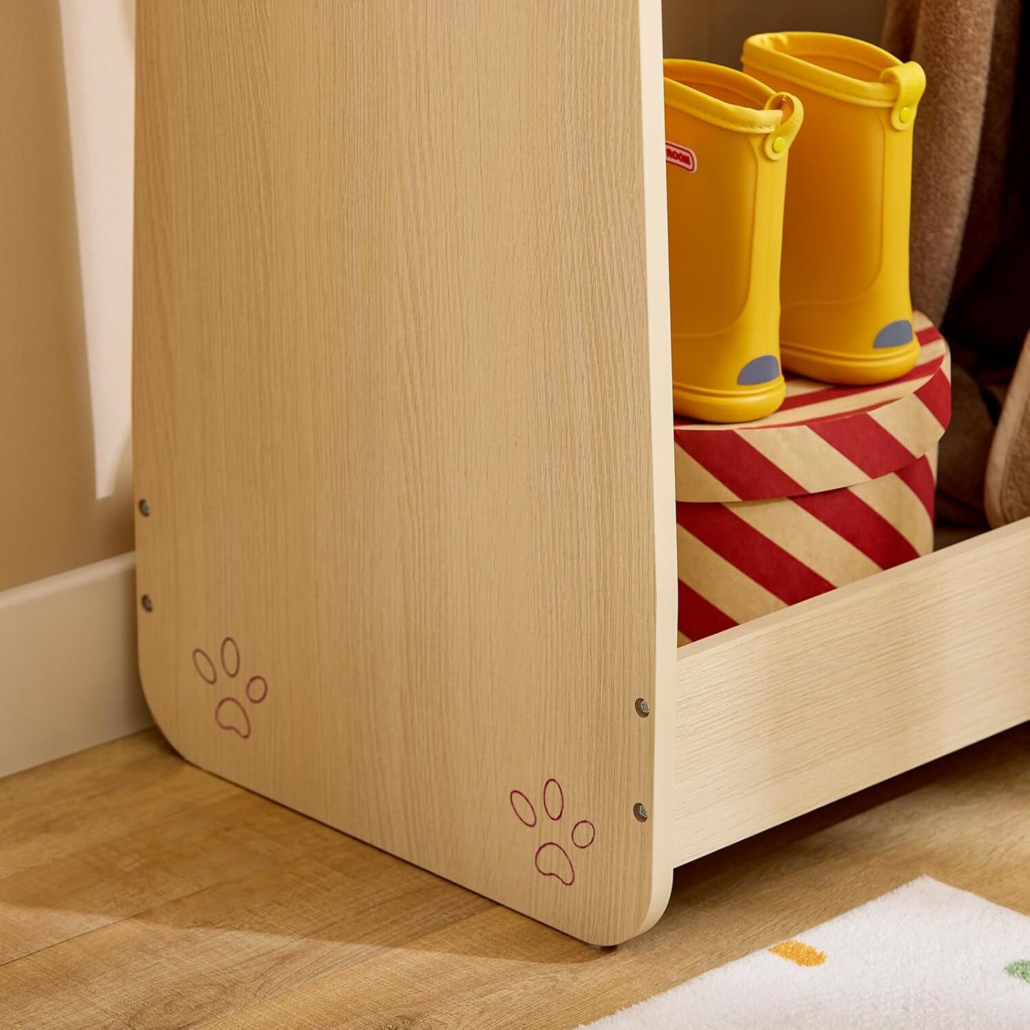 Children Wardrobe Closet - Natural