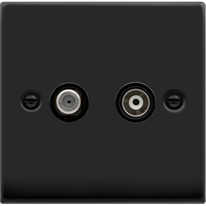 Matt Black Satellite And Isolated Coaxial 1 Gang Socket