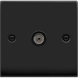 Matt Black 1 Gang Single Coaxial TV Socket