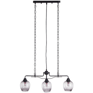 3-Light Glass Chandelier