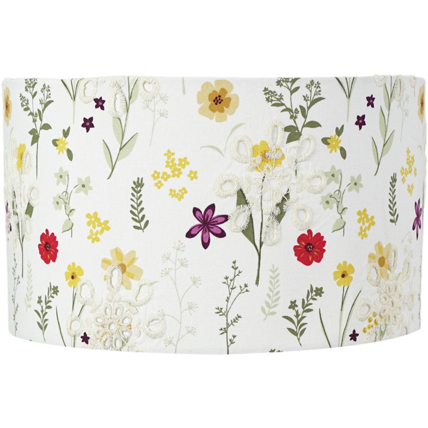 Image of Flora Small Flower Embroidered Fabric Drum&hellip;
