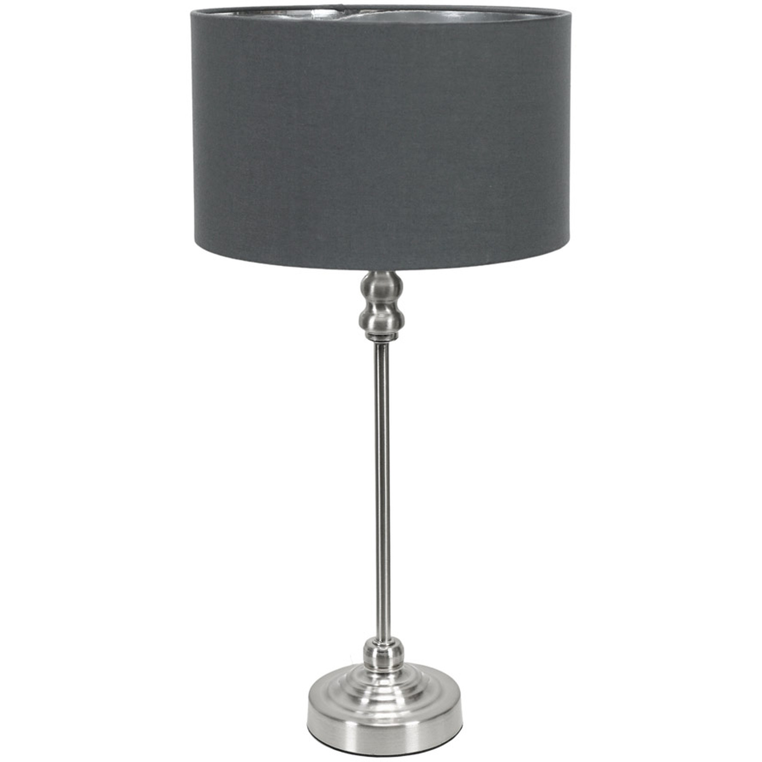 Image of Maggie Chrome Candlestick Table Lamp Charcoal&hellip;