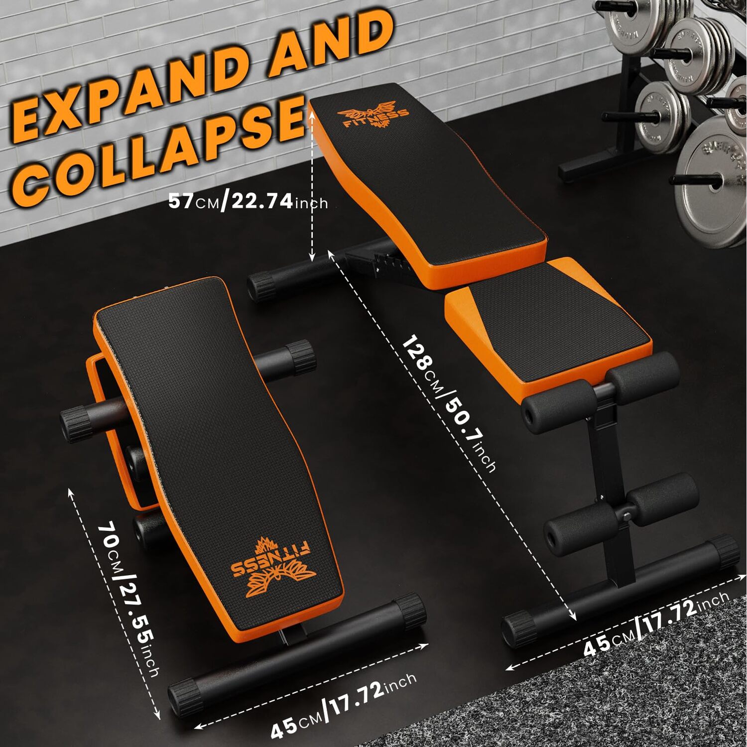 Foldable Exercise Bench Folding Exercise Bench with 7 Adjustable Positions