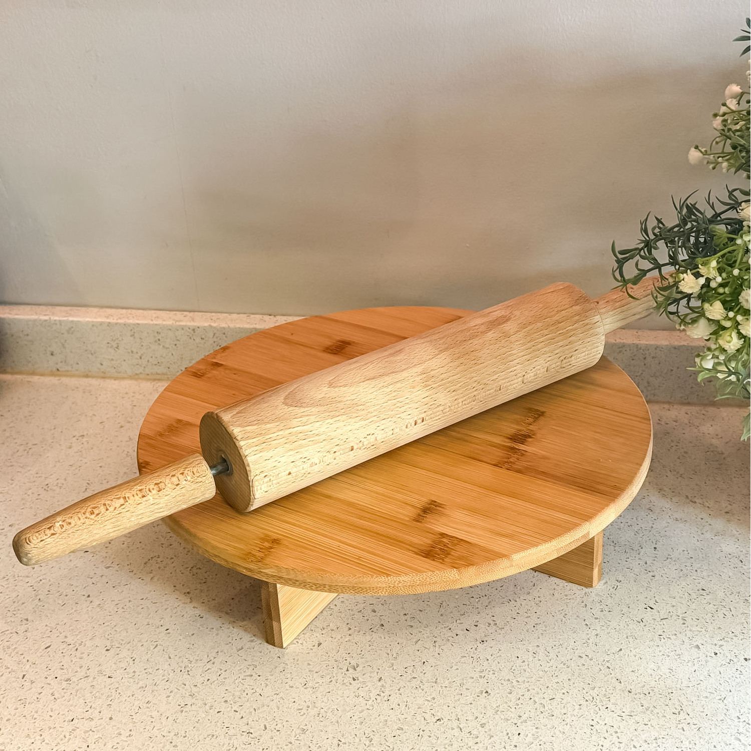 Image of Contemporary Bamboo Round Cake Stand, 30.5cm&hellip;