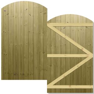 Interlocked Tongue Groove Pathway Semi-Braced Arch Top Pedestrian Garden Gate