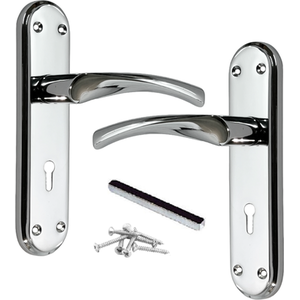 Genova Door Handles Polished Chrome Twist Lever Lock Marina