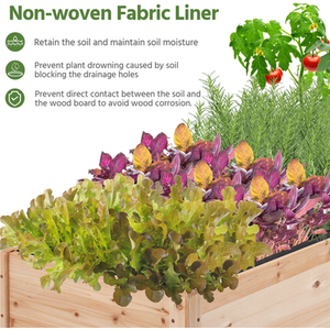 Wood Yaheetech Rectangle Planter Raised Bed for Yard shot 7483035