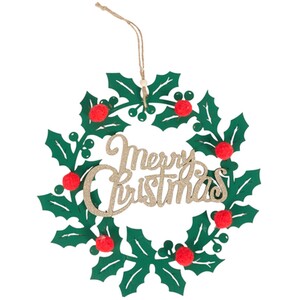 Wooden Merry Christmas Wreath