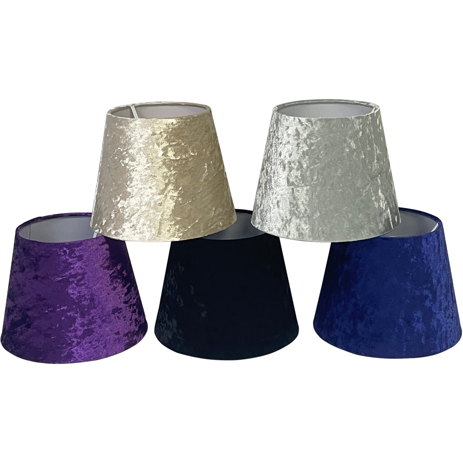 Modern Tapered Velvet Lampshade 9 Inch Or 11 Inch Navy Beige Black Silver Grey - Black