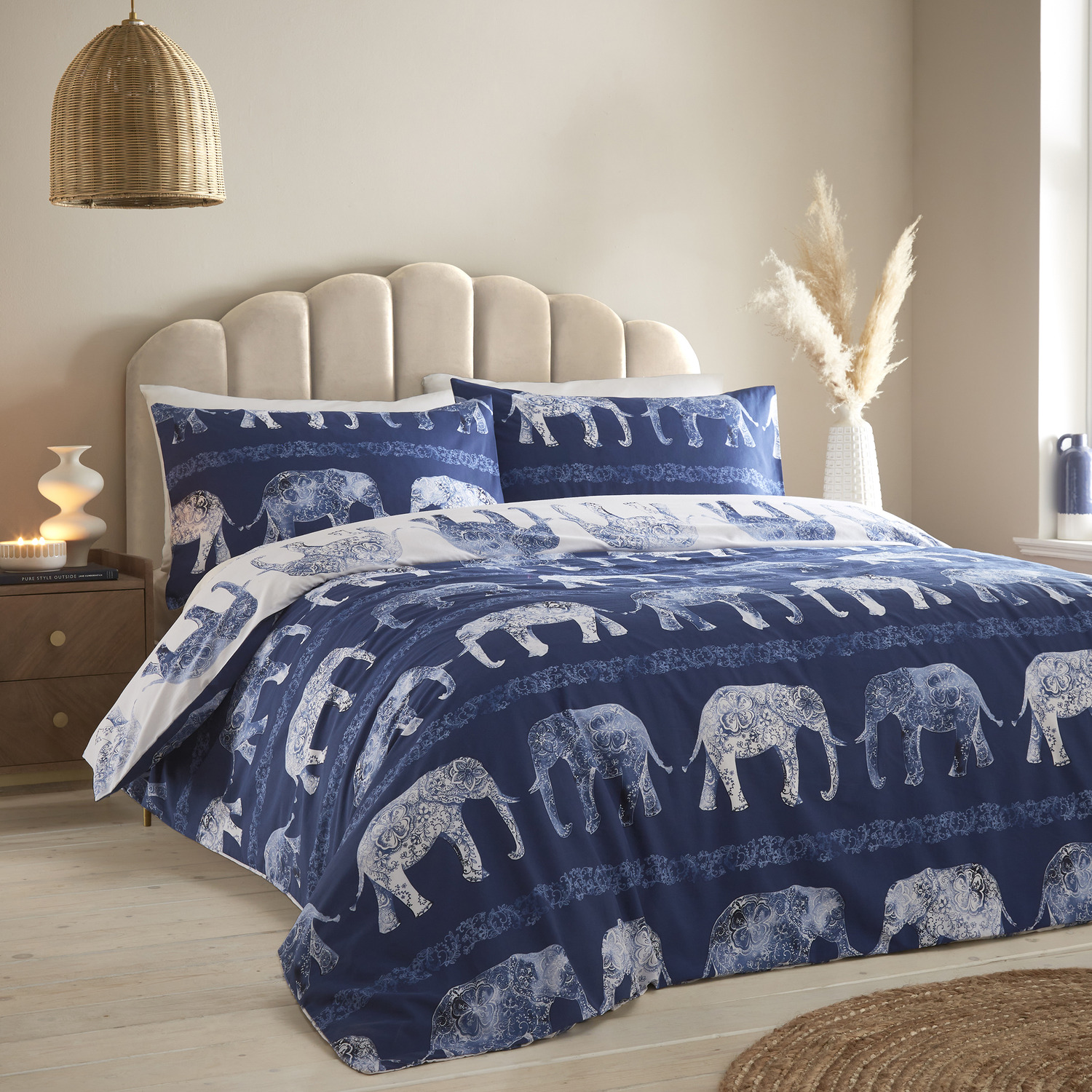 Charlotte Thomas Elephant Duvet Cover Set - Blue